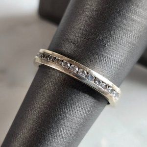 Womens Vintage Estate 14k White Gold Diamond Ring 2.9g E7280